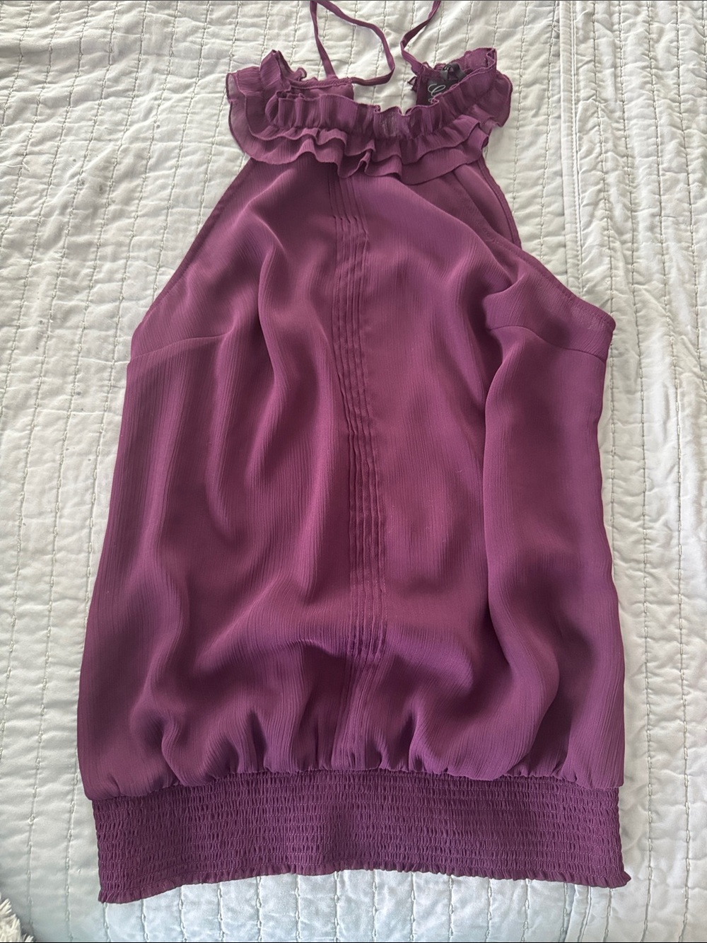Guess Plum Ruffle Halter Camisole